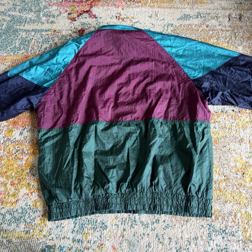 Vintage 90s Thomas E. Wilson Nylon Windbreaker Jacket Mens Large Colorblock - Picture 6 of 7
